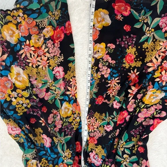 Johnny Was Floral Print Scalloped Edge Albany Tie Waist Pants Size L - Picture 11 of 11